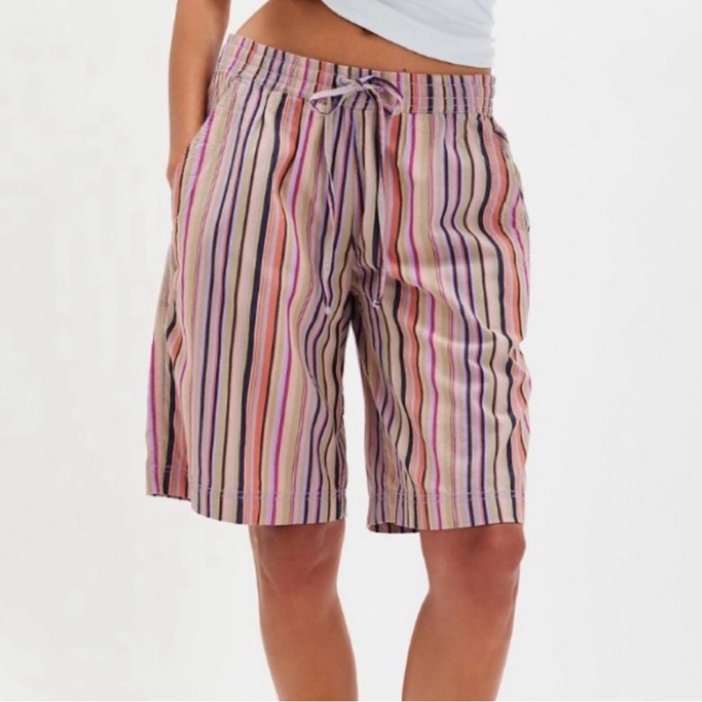Free People Saylor poplin stripe Bermuda short